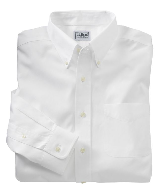 Men's Wrinkle-Free Pinpoint Oxford Cloth Shirt, Traditional Fit - LLBeanoutlets