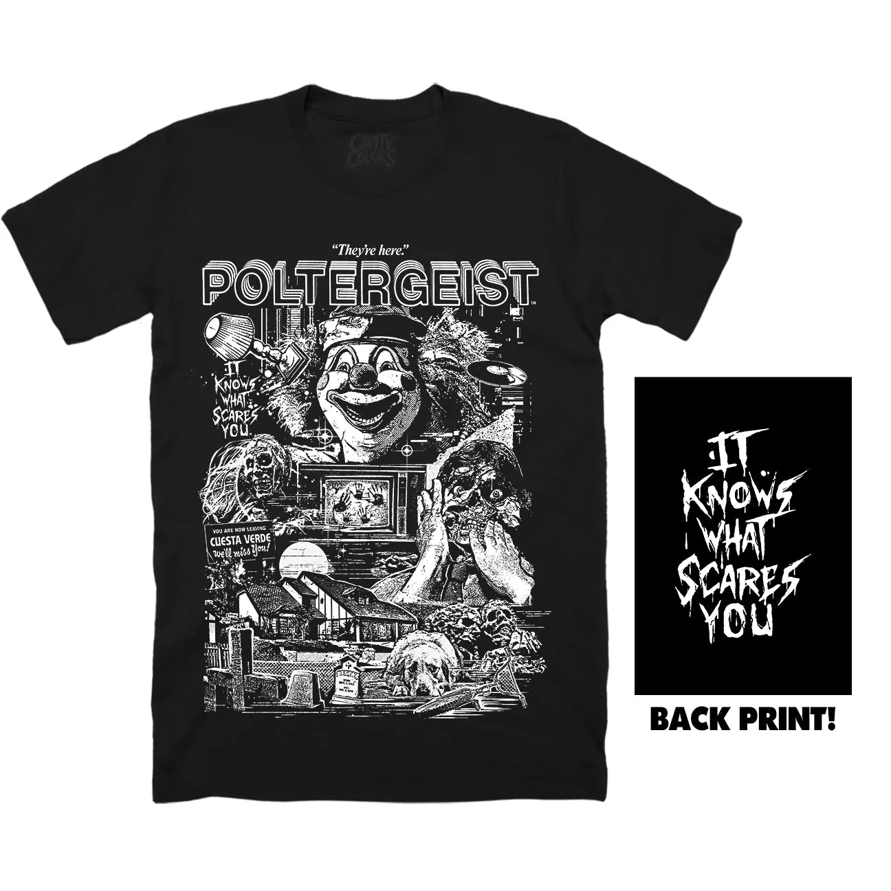 POLTERGEIST: IT KNOWS WHAT SCARES YOU - T-SHIRT (GLOW IN THE DARK) - LLBeanoutlets