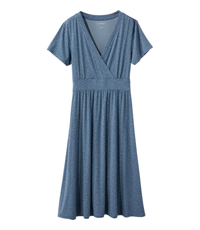 Women's Summer Knit Dress, Short-Sleeve Print - LLBeanoutlets