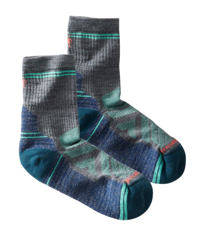 Women's Smartwool Hike Light Cushion Mid-Crew Socks, Striped - LLBeanoutlets