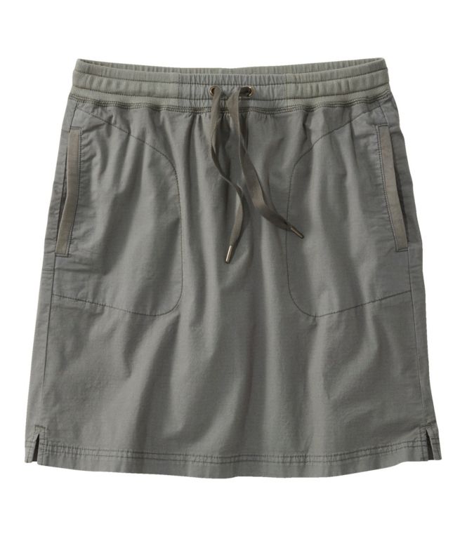 Women's Stretch Ripstop Pull-On Skirt, Mid-Rise - LLBeanoutlets