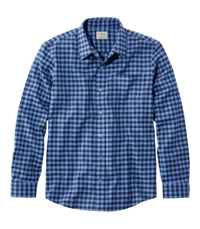 Men's Wrinkle-Free Ultrasoft Brushed Cotton Shirt, Long-Sleeve, Slightly Fitted Untucked Fit - LLBeanoutlets