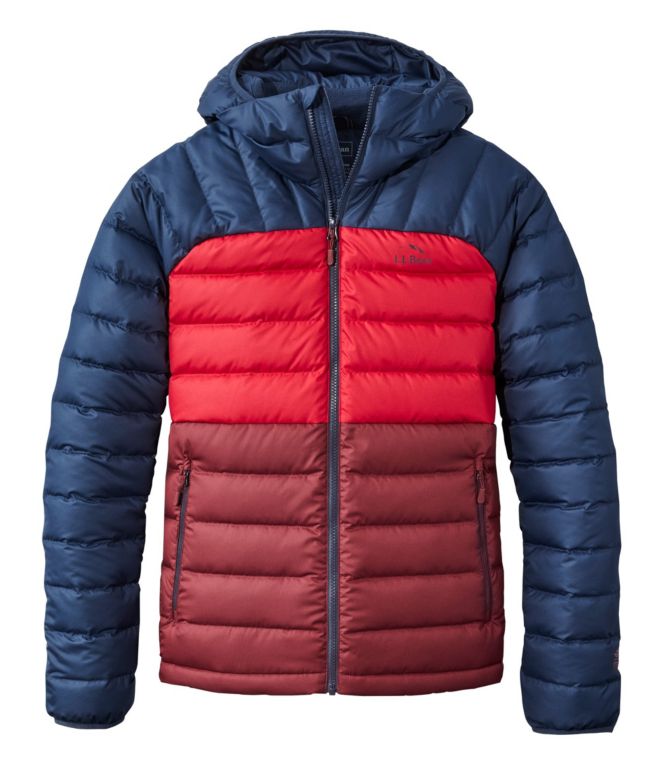 Men's Bean's Down Hooded Jacket, Colorblock - LLBeanoutlets