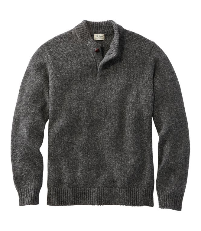 Men's L.L.Bean Classic Ragg Wool Sweater, Henley - LLBeanoutlets