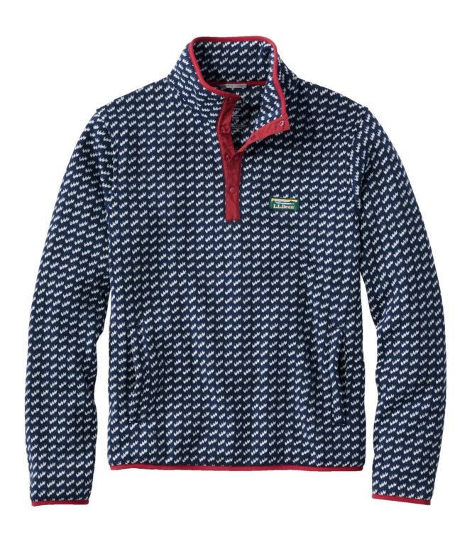 Men's L.L.Bean Sweater Fleece Pullover, Print - LLBeanoutlets