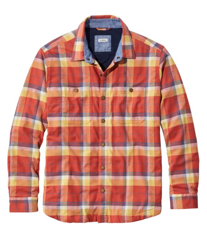 Men's BeanFlex? All-Season Flannel, Waffle-Lined Shirt, Traditional Untucked Fit - LLBeanoutlets