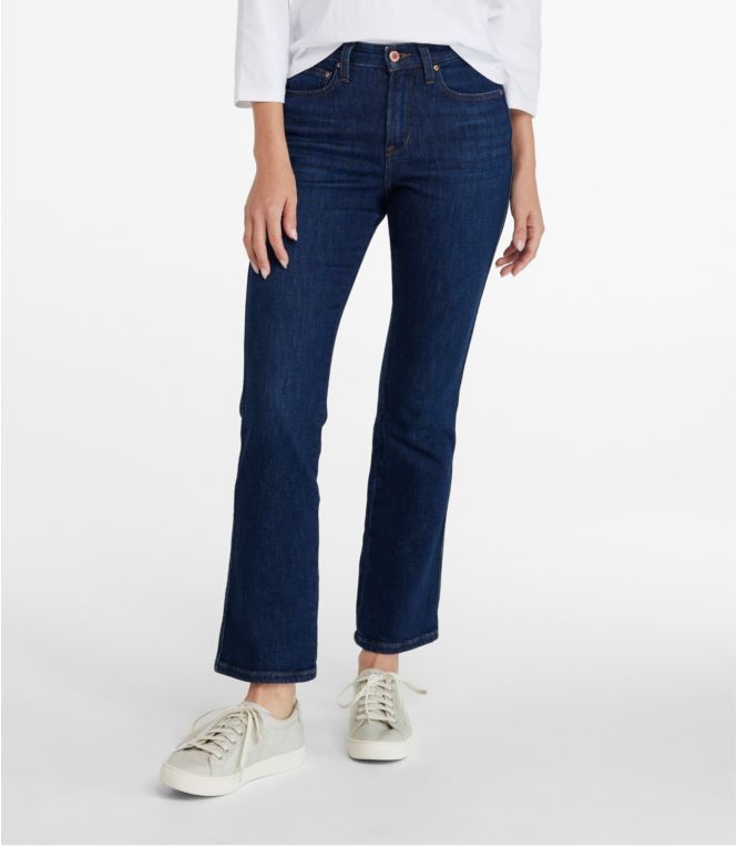 Women's L.L.Bean Everyday Stretch Jeans, High-Rise Mini Bootcut Ankle - LLBeanoutlets