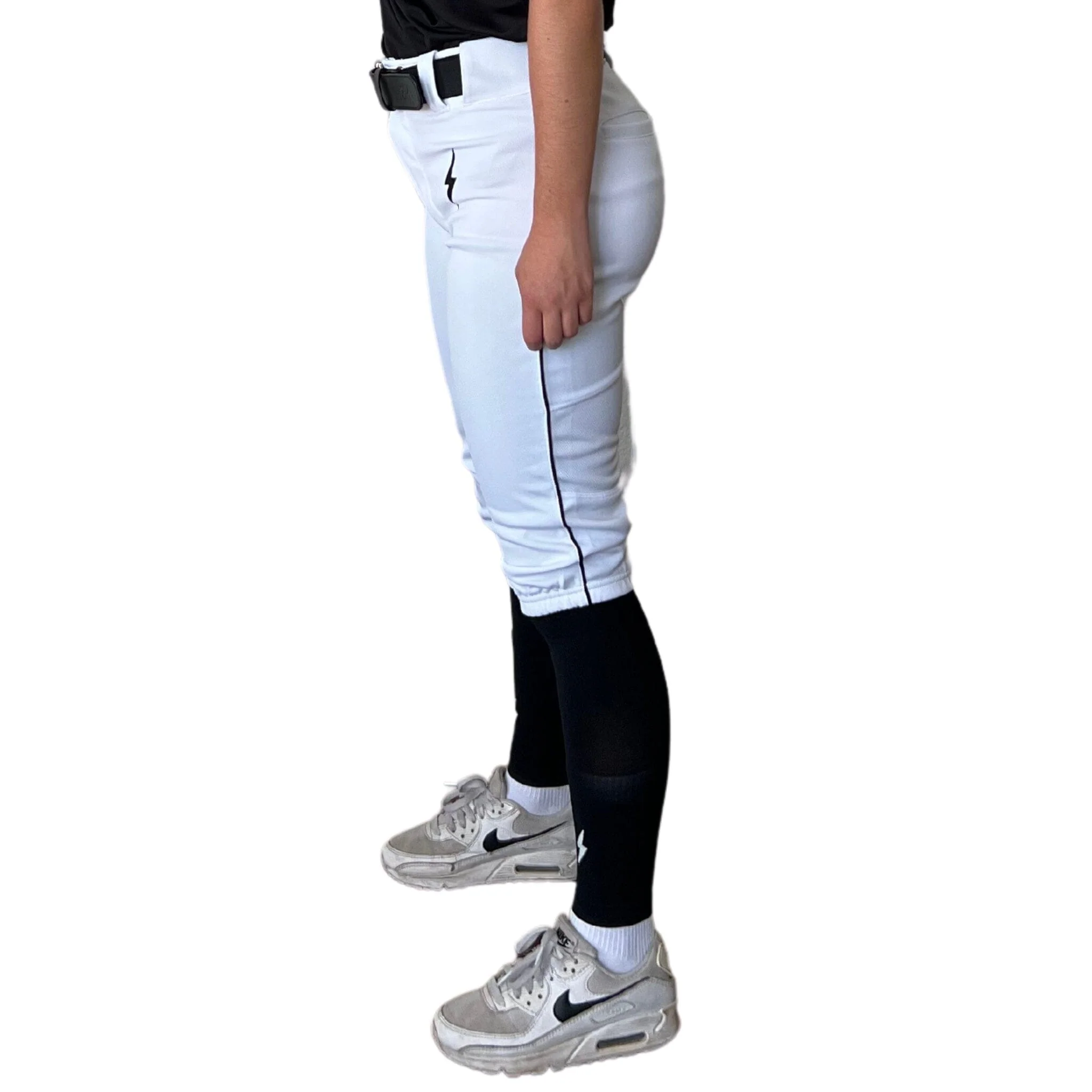 BRUCE BOLT Premium Pro Softball Knicker - WHITE w/ Black - LLBeanoutlets