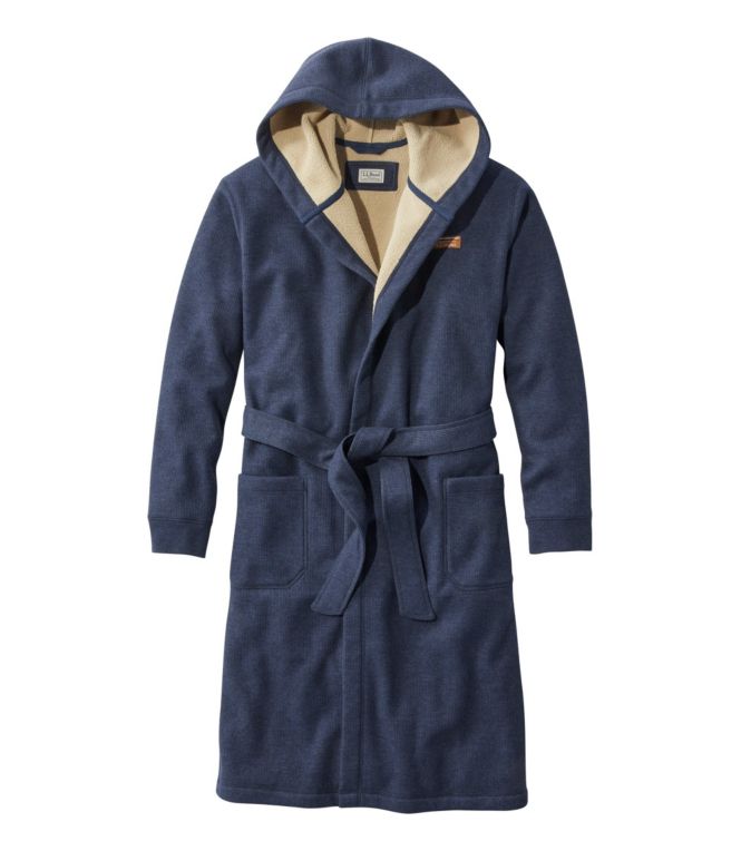 Men's Bonded Waffle Fleece Robe, Hooded - LLBeanoutlets
