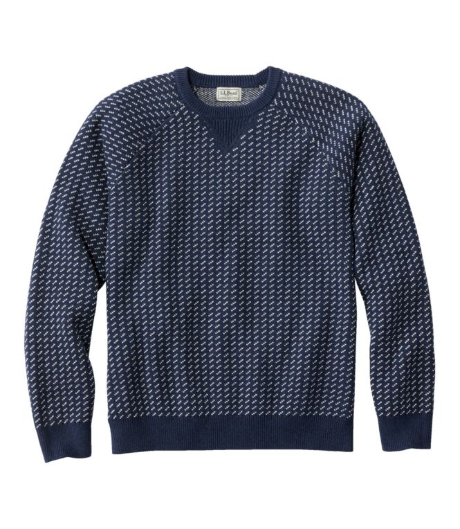 Men's Wicked Soft Cotton/Cashmere Sweater, Crewneck, Pattern - LLBeanoutlets