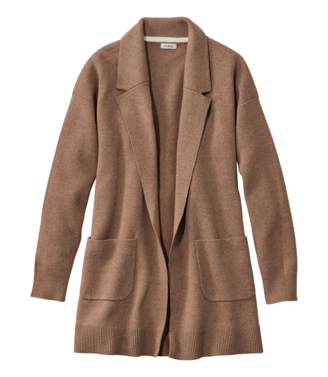Women's Wicked Soft Cotton/Cashmere Coatigan Sweater - LLBeanoutlets