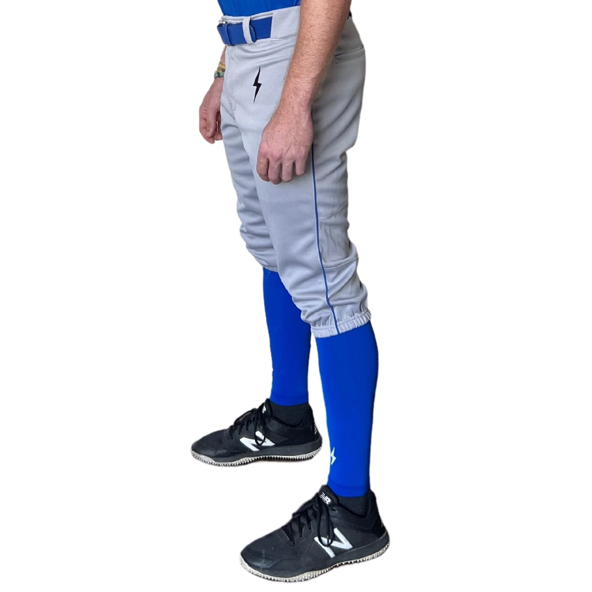 BRUCE BOLT Premium Pro Baseball Knicker - GREY w/ Royal - LLBeanoutlets