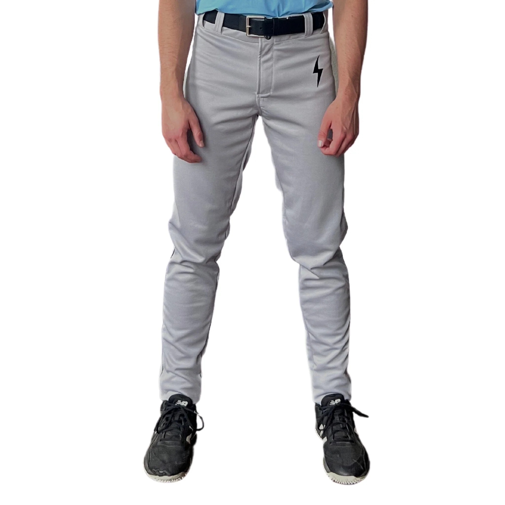 BRUCE BOLT Premium Pro Baseball Pant - GREY w/ Black Piping - LLBeanoutlets