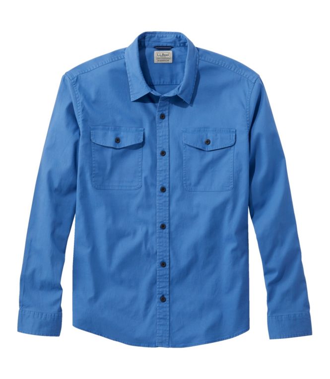 Men's Lakewashed Twill Shirt, Traditional Untucked Fit - LLBeanoutlets