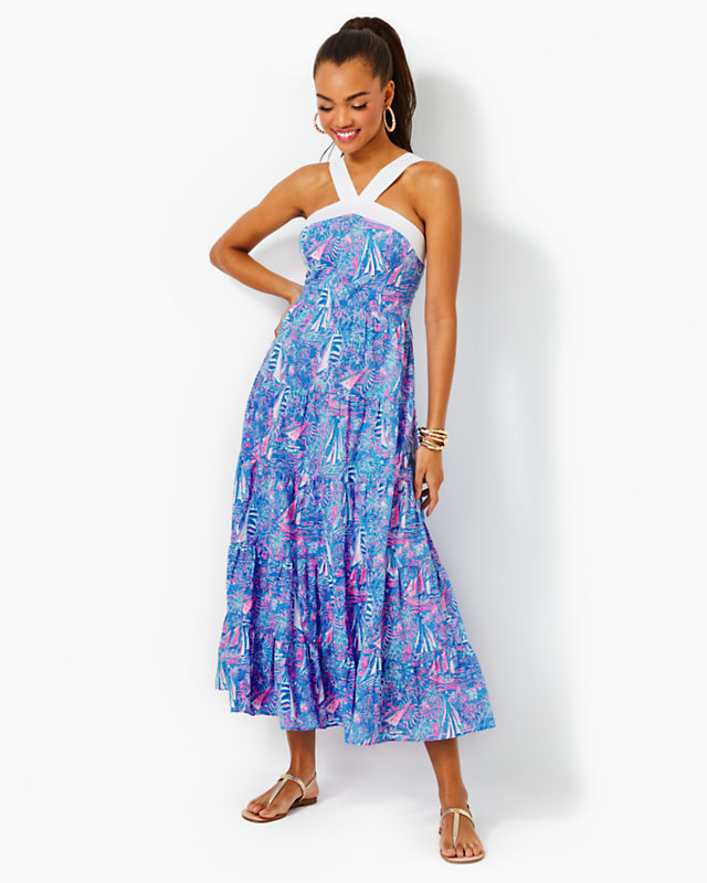 Jenette Cotton Halter Maxi Dress - LLBeanoutlets