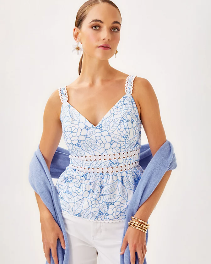Tiah Eyelet Top - LLBeanoutlets