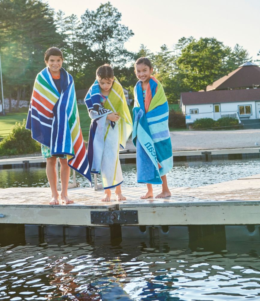 Seaside Beach Towel, Rainbow Stripe - LLBeanoutlets