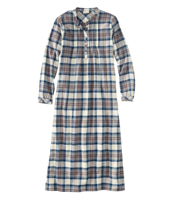 Women's Scotch Plaid Flannel Nightgown - LLBeanoutlets