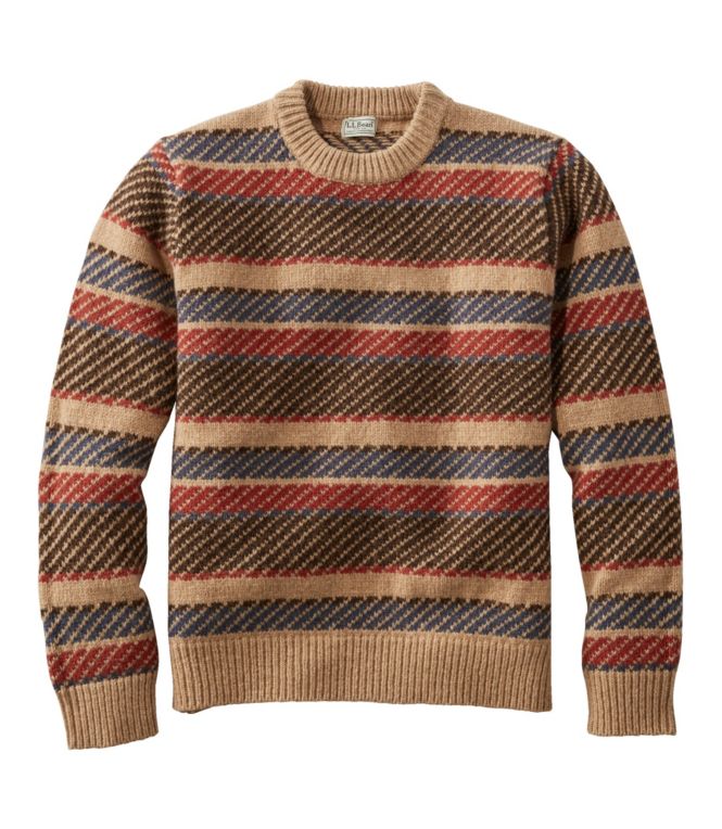 Men's Bean's Classic Ragg Wool Sweater, Crewneck, Fair Isle - LLBeanoutlets