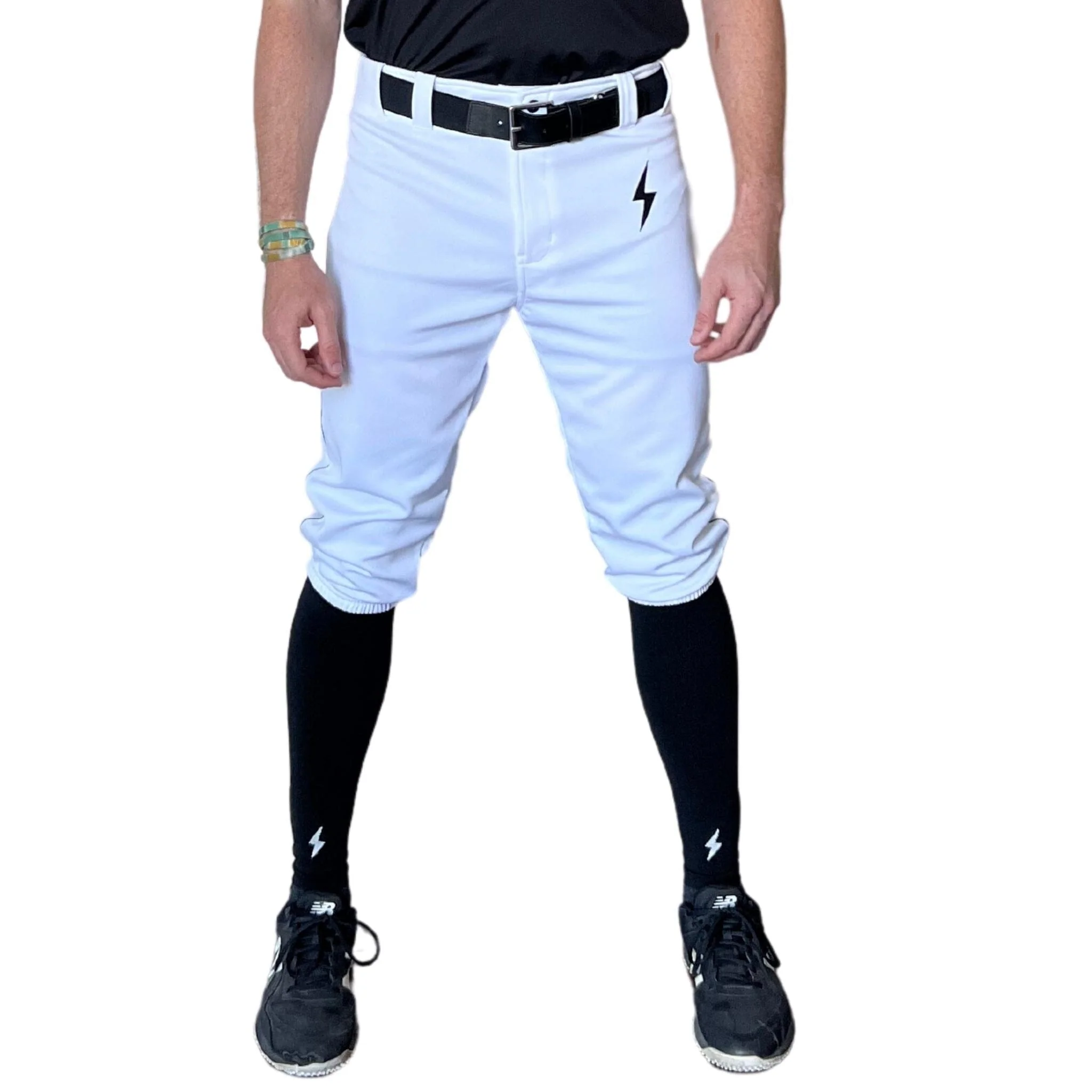BRUCE BOLT Premium Pro Baseball Knicker - WHITE w/ Black - LLBeanoutlets