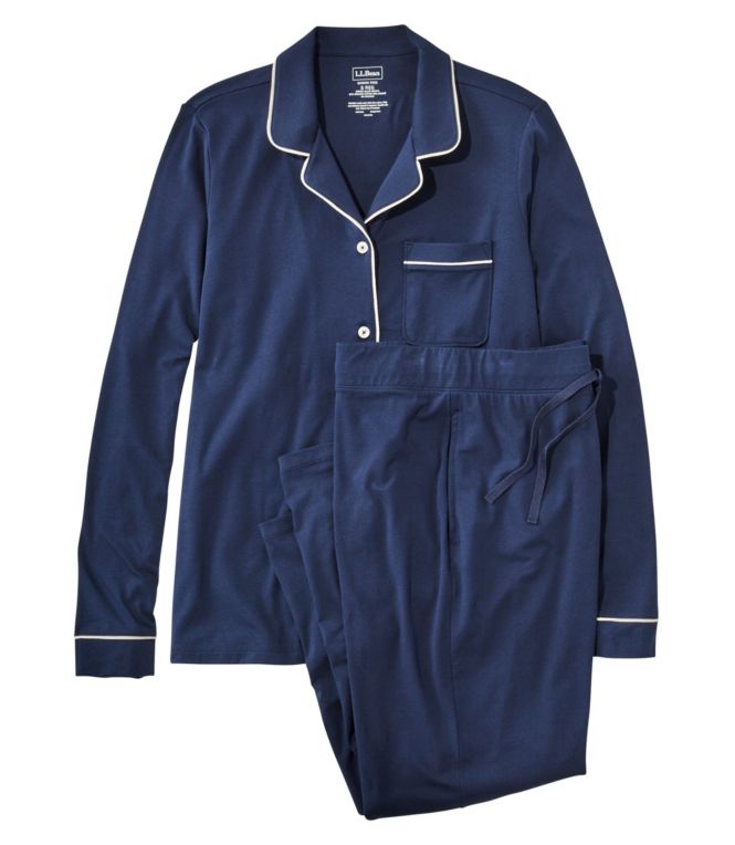 Women's Super-Soft Shrink-Free Pajama Set, Button-Front - LLBeanoutlets