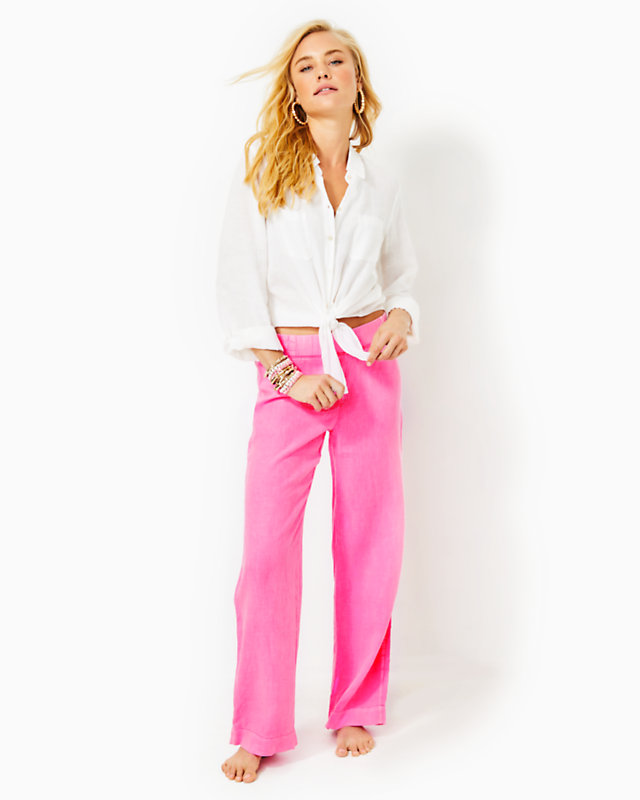 32" Deri Linen Palazzo Pant - LLBeanoutlets
