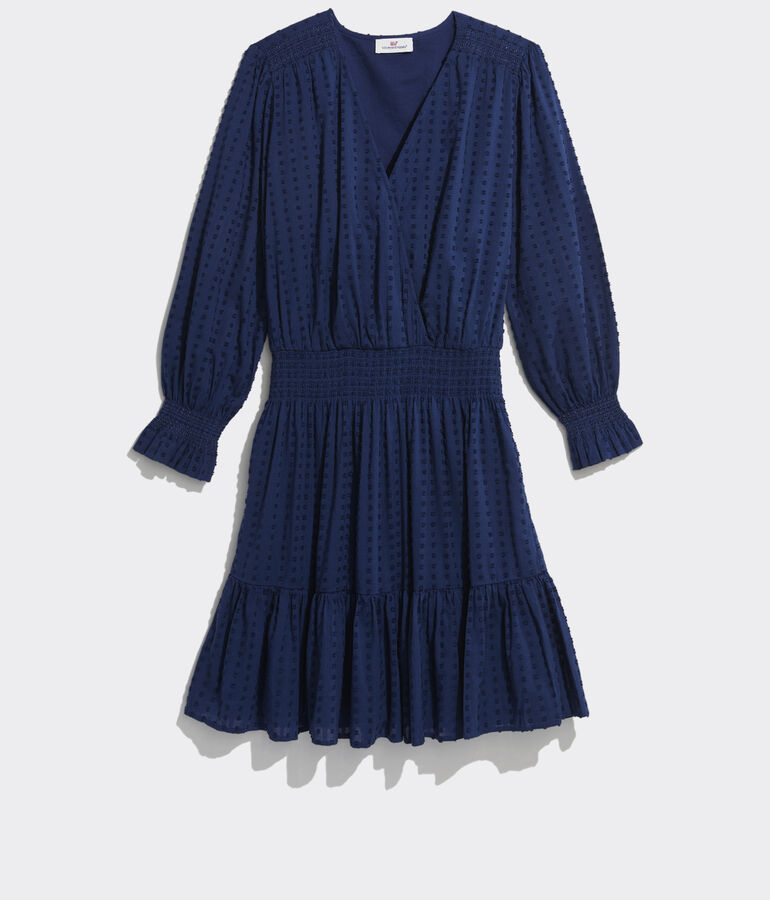 Textured Smocked Wrap Dress - LLBeanoutlets