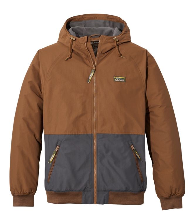 Men's Insulated 3-Season Bomber Hooded Jacket, Colorblock - LLBeanoutlets