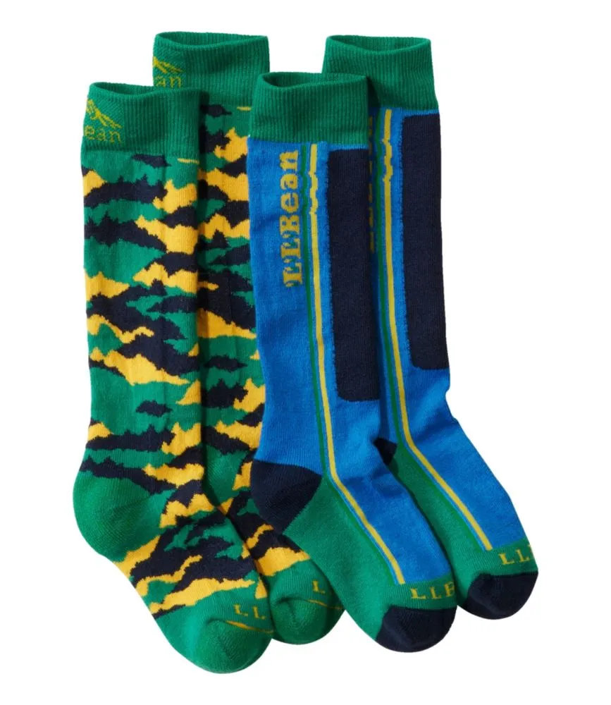 Kids' Winter Snow Sports Socks, Two-Pack - LLBeanoutlets