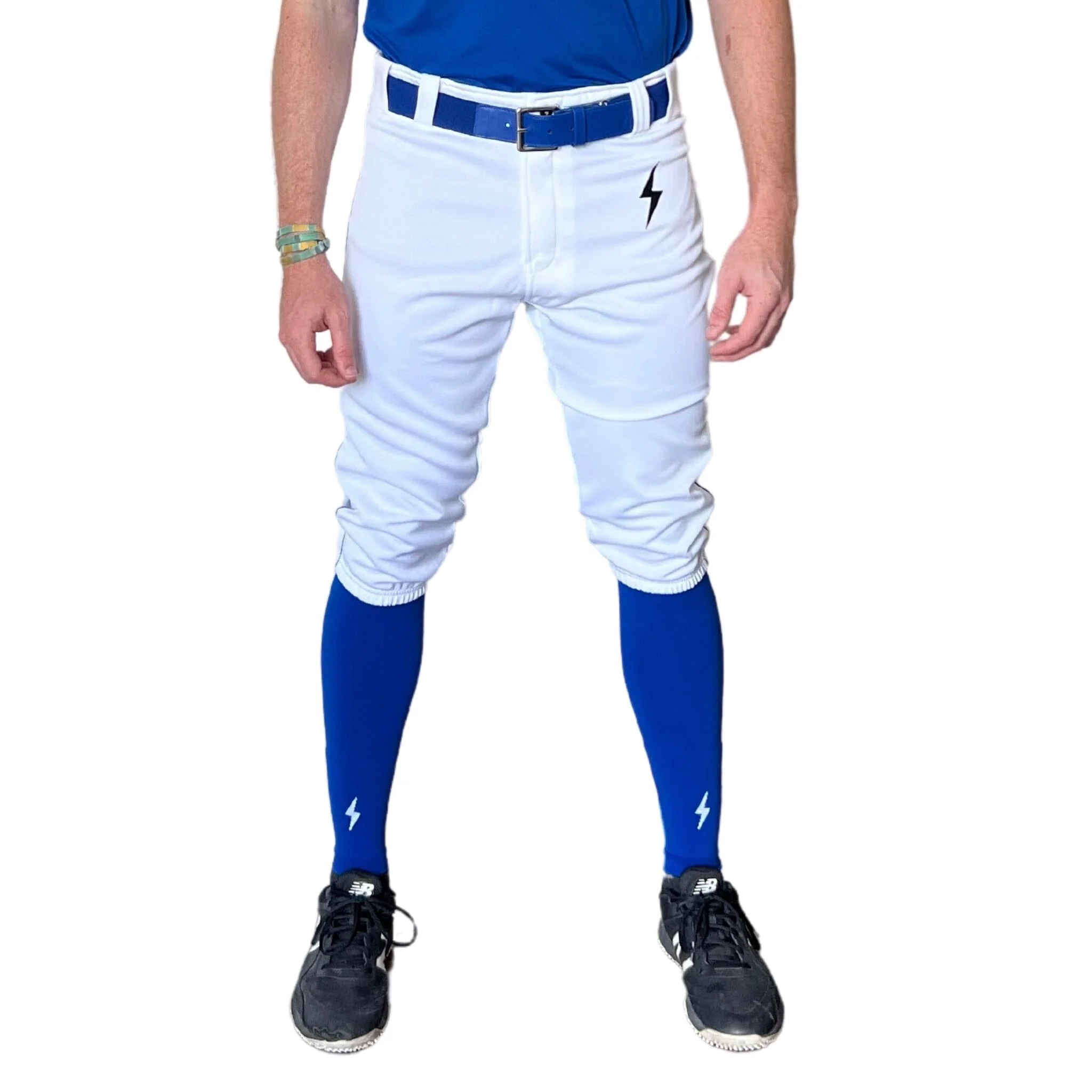 BRUCE BOLT Premium Pro Baseball Knicker - WHITE w/ Royal - LLBeanoutlets