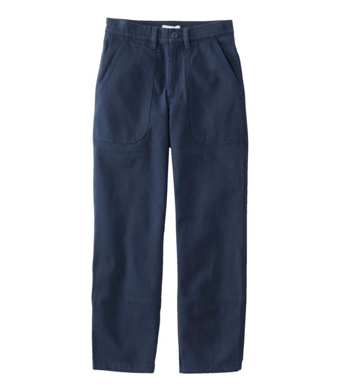 Women's Signature Washed Cotton Barrel Pants, High-Rise Tapered Leg - LLBeanoutlets
