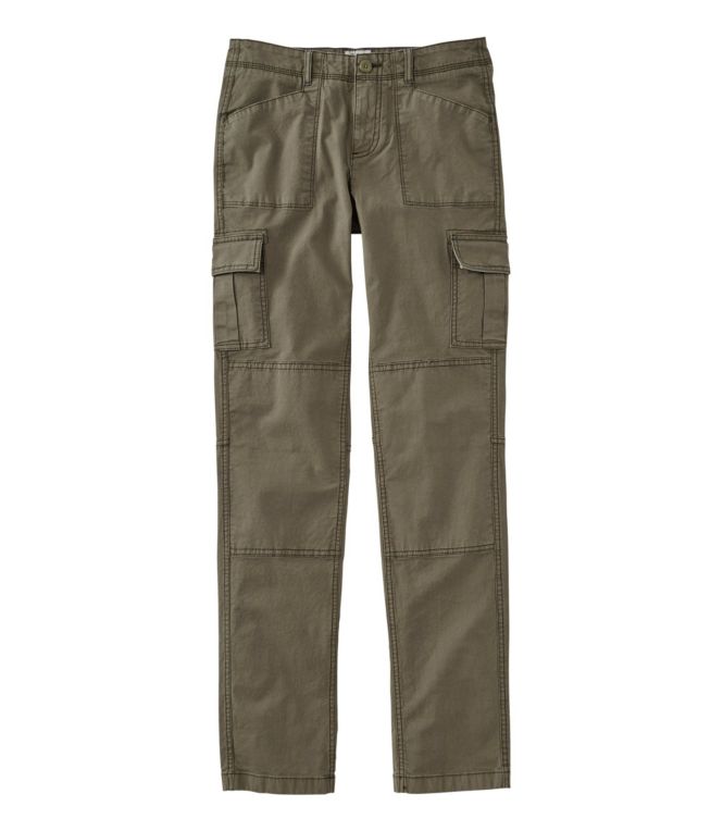Women's Stretch Canvas Cargo Pants, Mid-Rise Straight-Leg - LLBeanoutlets