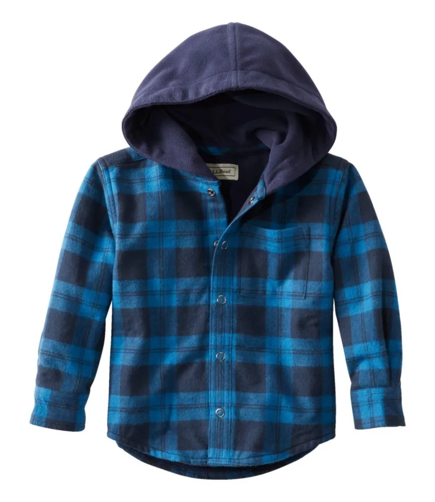 Toddlers' Fleece-Lined Flannel Shirt, Hooded - LLBeanoutlets
