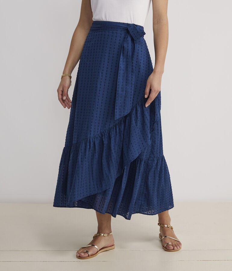 Swiss Dot Tie-Waist Maxi Skirt - LLBeanoutlets
