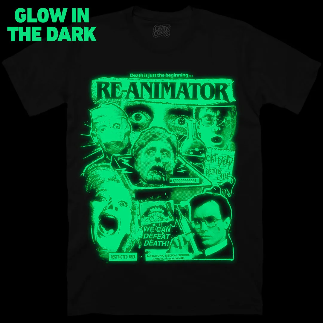 RE-ANIMATOR: DEATH DEFEATED - T-SHIRT (GLOW IN THE DARK) - LLBeanoutlets