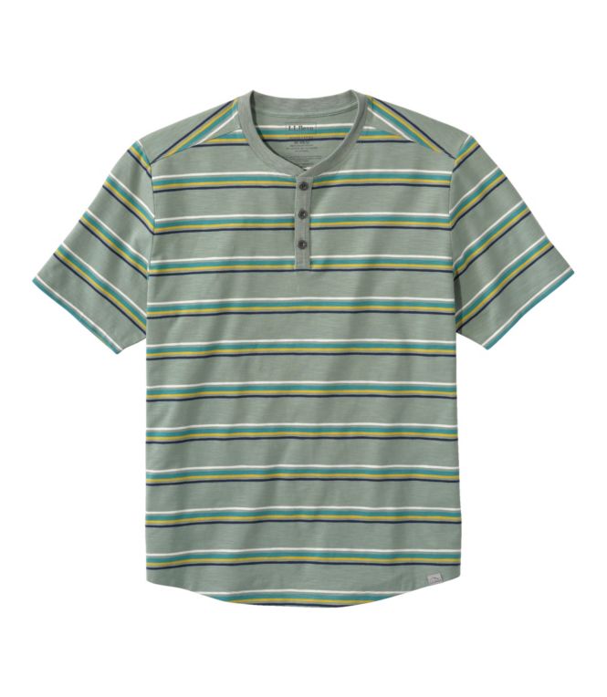 Men's Explorer Slub Tee, Short-Sleeve Henley Stripe - LLBeanoutlets