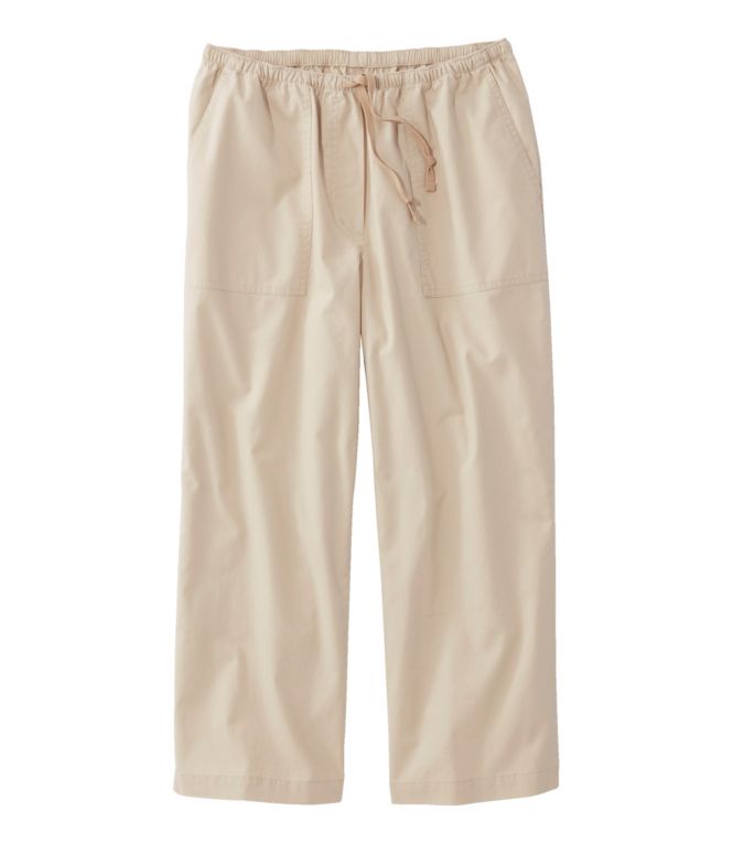 Women's Sunwashed Canvas Pants, Straight-Leg Crop - LLBeanoutlets