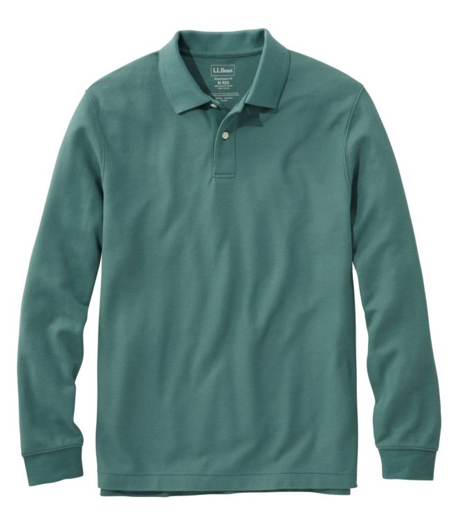 Men's Premium Double L? Polo, Long-Sleeve Without Pocket - LLBeanoutlets