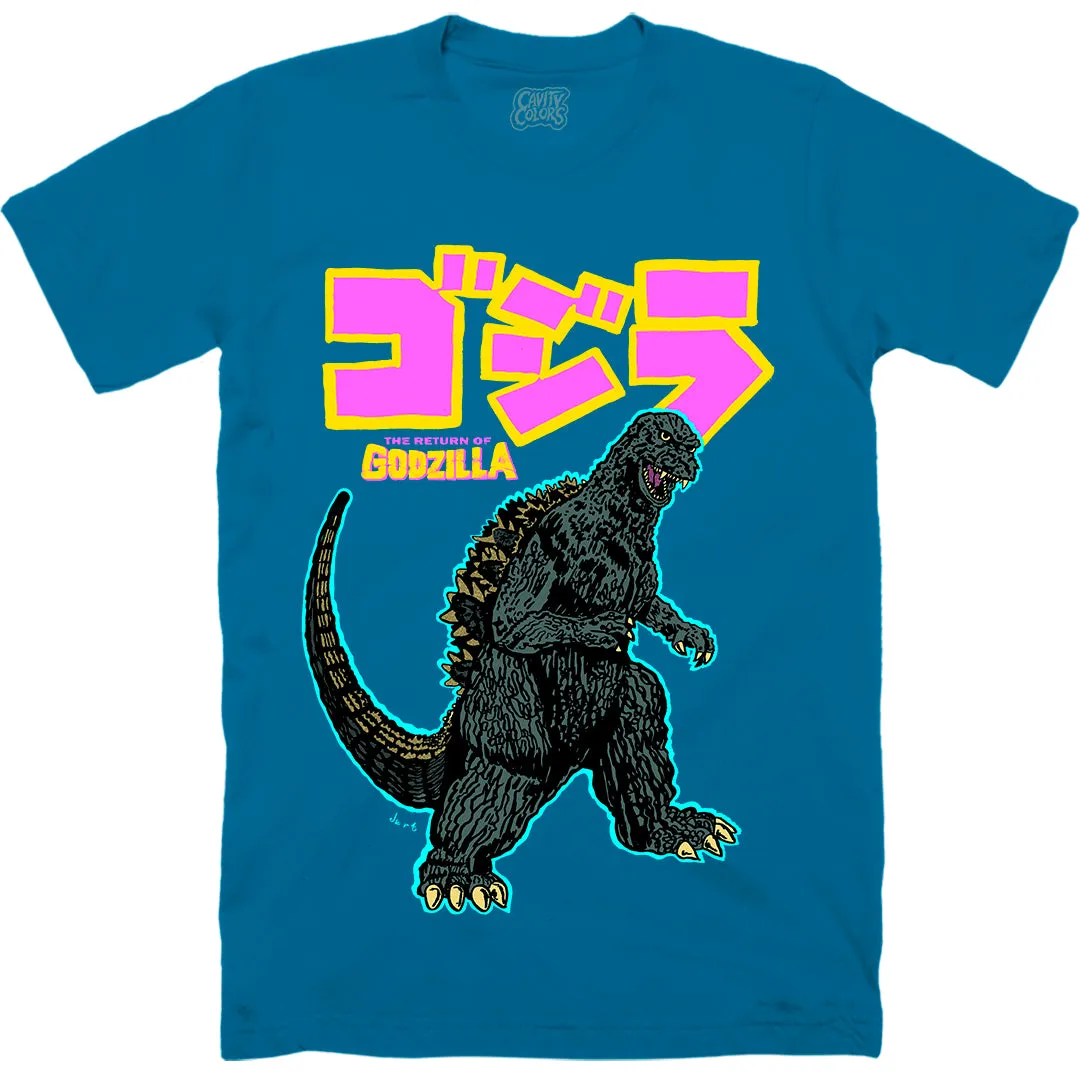 THE RETURN OF GODZILLA: '80s PROMO MERCH - T-SHIRT (RETRO BLUE) - LLBeanoutlets