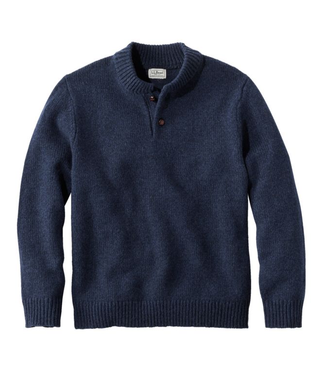 Men's L.L.Bean Classic Ragg Wool Sweater, Henley - LLBeanoutlets