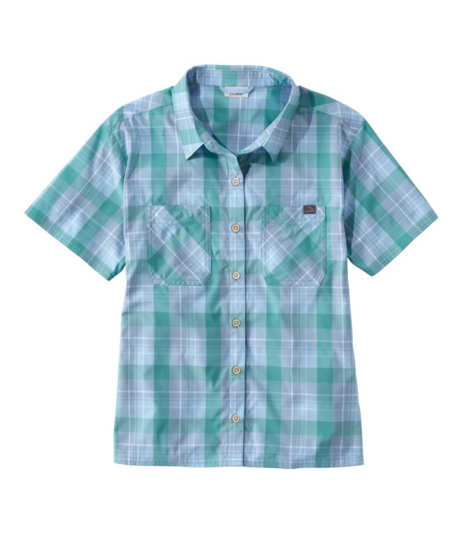 Women's Everyday SunSmart? Woven Shirt, Short-Sleeve Plaid - LLBeanoutlets