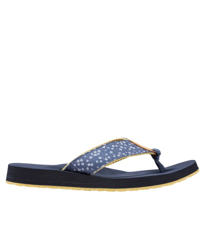 Women's Maine Isle Flip-Flops, Woven Print - LLBeanoutlets