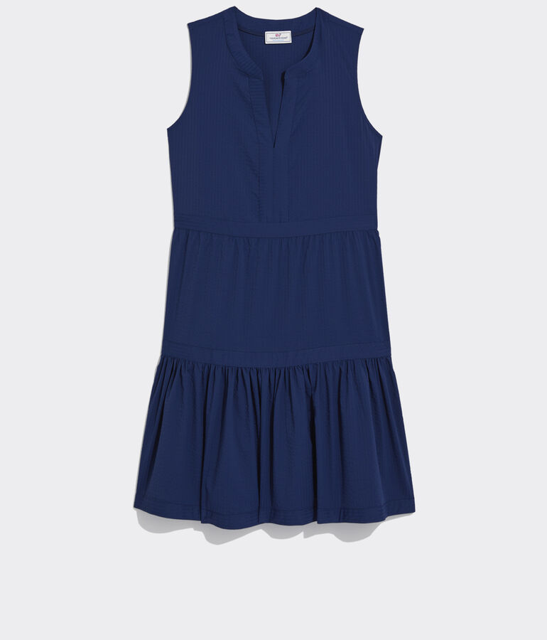 Harbor Seersucker Tiered Dress - LLBeanoutlets