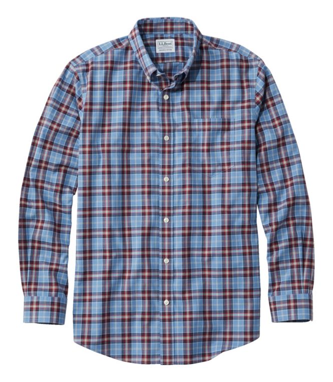 Men's Wrinkle-Free Kennebunk Sport Shirt, Slightly Fitted Check - LLBeanoutlets