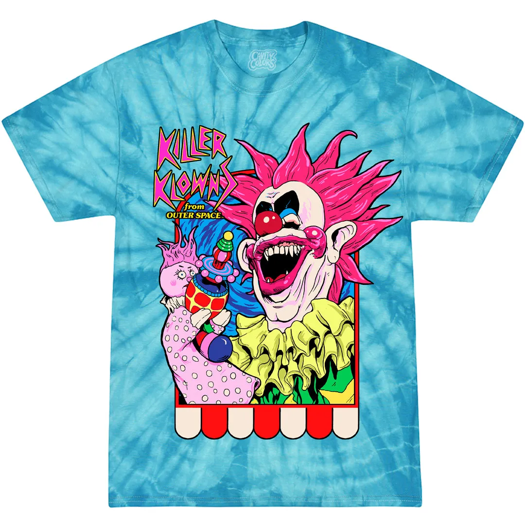 KILLER KLOWNS: SPIKEY'S PUPPET SHOW - T-SHIRT (TASTY TURQUOISE TIE DYE) - LLBeanoutlets