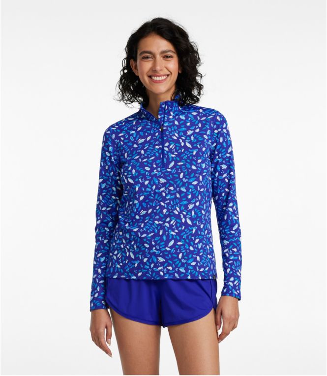 Women's SunSmart? UPF 50+ Sun Shirt, Quarter-Zip Print - LLBeanoutlets