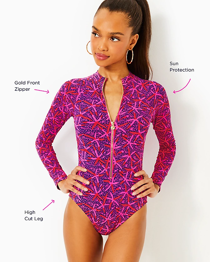 Randee Rashguard One-Piece Swimsuit - LLBeanoutlets