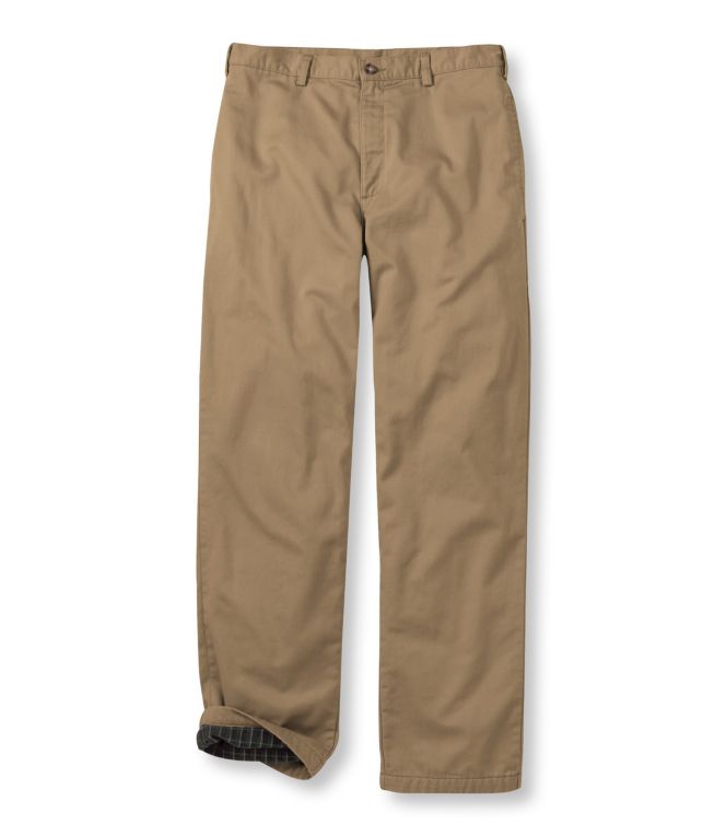 Men's Double L? Chinos, Natural Fit, Plain Front, Flannel-Lined - LLBeanoutlets