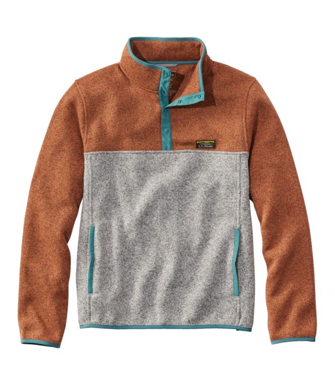 Men's L.L.Bean Sweater Fleece Pullover, Colorblock - LLBeanoutlets