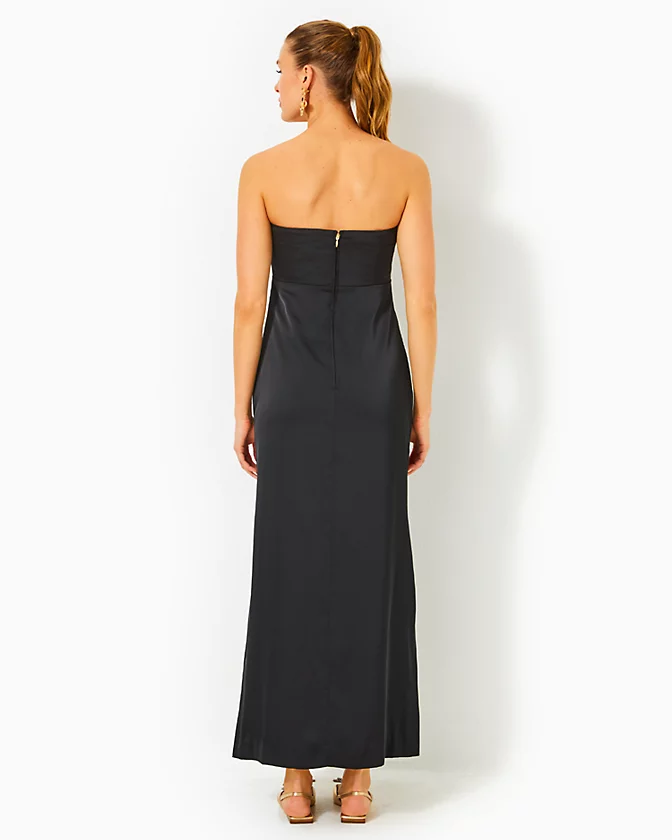 Carlynn Satin Maxi Bow Dress - LLBeanoutlets